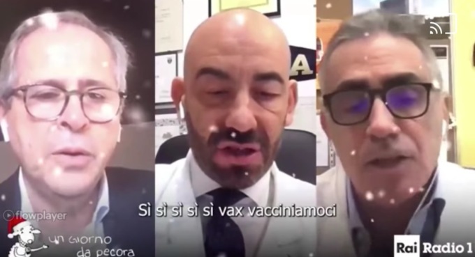 Virologi canterini a “Un giorno da pecora”