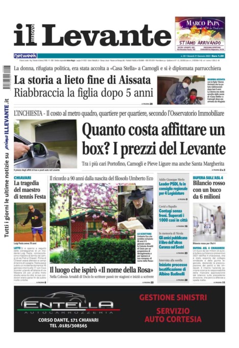 Il Nuovo Levante da oggi in edicola con inchieste, esclusive e interviste