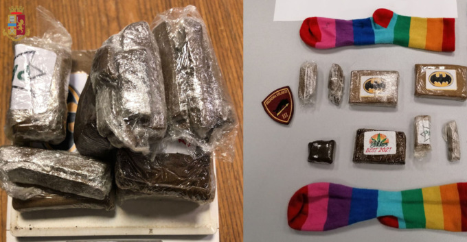 Intervengono per una lite e trovano la droga (anche dentro due calzini)