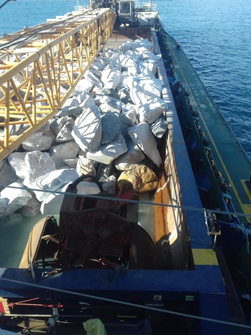 Diga di Portobello, in arrivo ultimo carico di massi