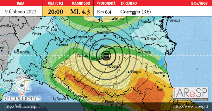 Forti scosse di terremoto in serata