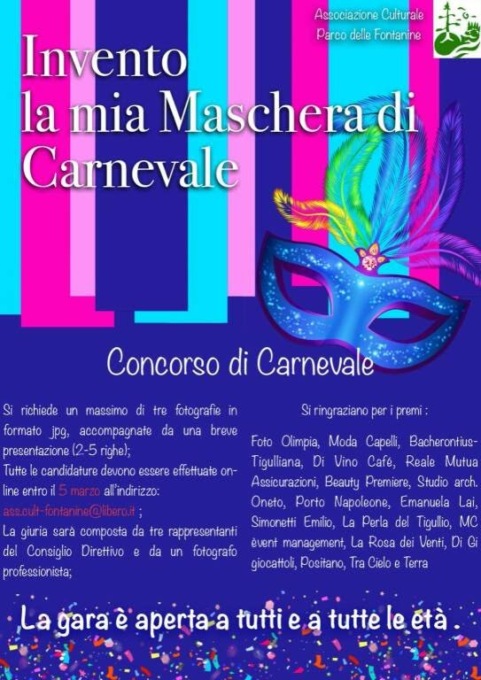 Niente Carnevale al Parco delle Fontanine, al via il concorso