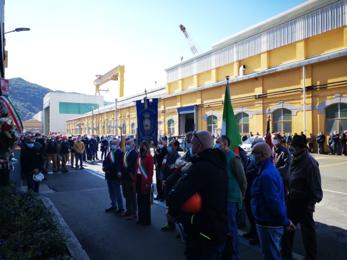 Sestri Levante, commemorazione del 25 aprile al cantiere