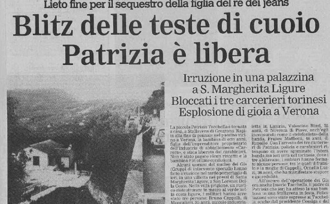 Santa Margherita, 32 anni fa la liberazione della piccola Patrizia