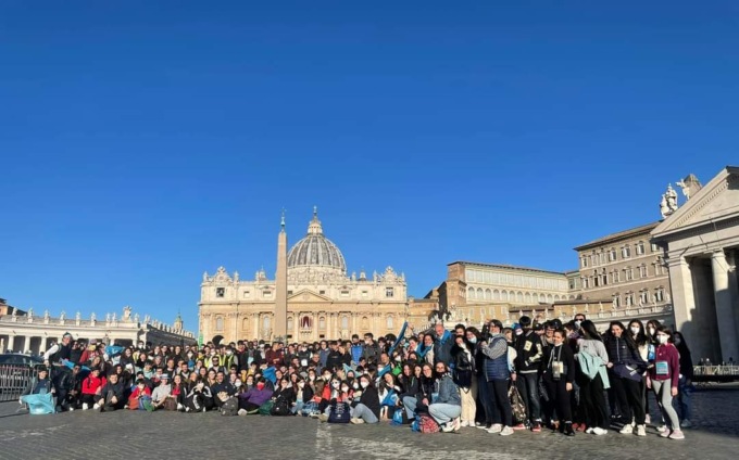 I giovani pellegrini della diocesi di Chiavari da papa Francesco