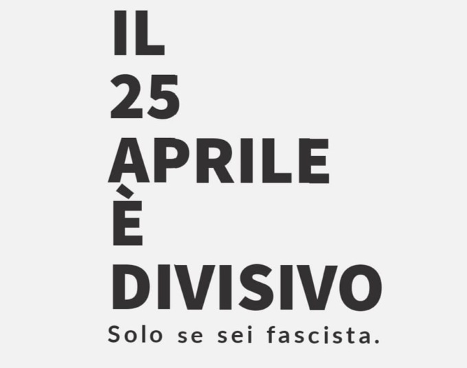 “25 aprile festa della Liberazione. Ogni altra presa di posizione è personale”