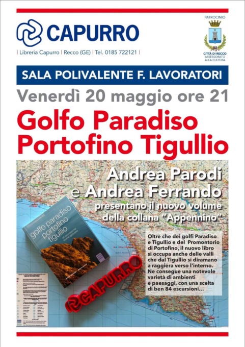 Recco – Golfo Paradiso, Portofino e Tigullio, presentazione libro sulle escursioni