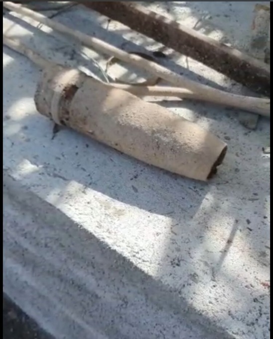 Ordigno bellico in un cantiere