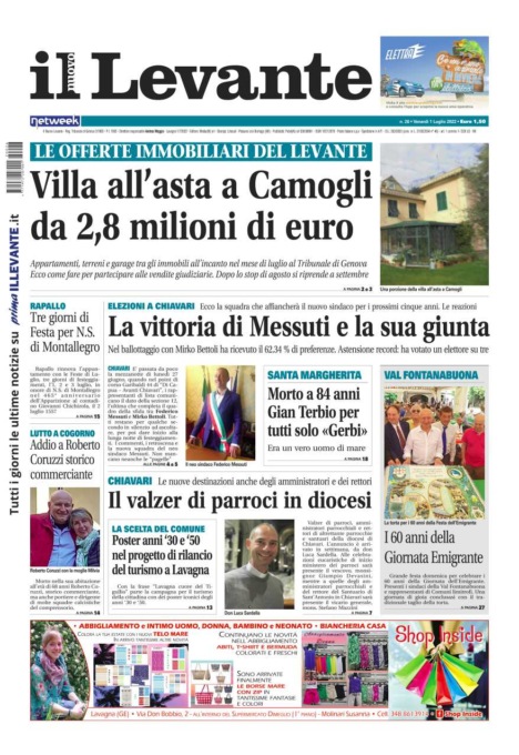 Il Nuovo Levante da oggi in edicola con inchieste, esclusive e interviste