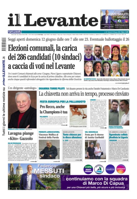 Il Nuovo Levante da oggi in edicola con inchieste, esclusive e interviste