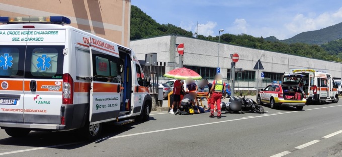 Incidente fra scooter a Carasco