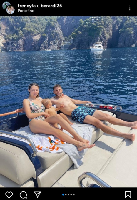 Luna di miele a Portofino per il calciatore Domenico Berardi e la moglie Francesca  Fantuzzi