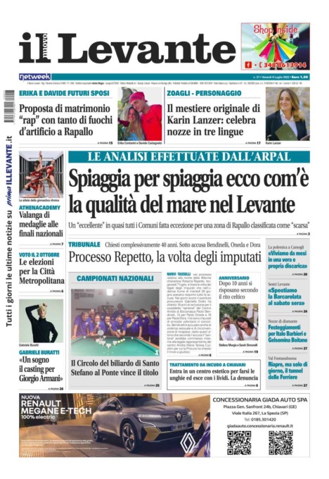 Il Nuovo Levante da oggi in edicola con inchieste, esclusive e interviste