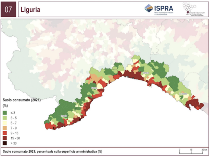 “Il consumo di suolo continua, anche nel Levante: il punto Comune per Comune”