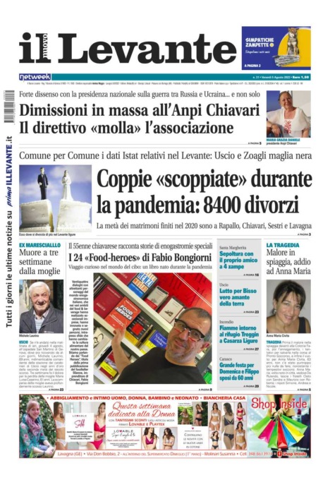 Il Nuovo Levante da oggi in edicola con inchieste, interviste e approfondimenti