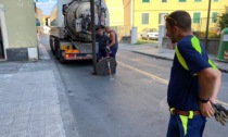 A Chiavari i lavori di pulizia delle tubature