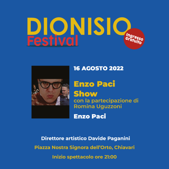 Dionisio Festival, gran finale con Enzo Paci