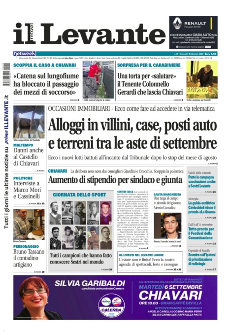 Il Nuovo Levante da oggi in edicola con inchieste, esclusive e interviste