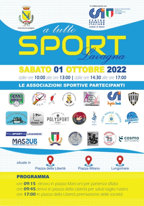 A Lavagna è in arrivo una giornata… a tutto sport