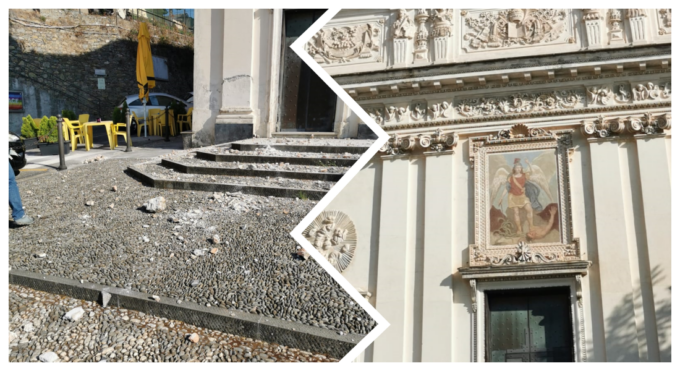 Terremoto in Liguria: danni nella chiesa di Pieve Ligure e tratto di linea ferroviaria interrotta