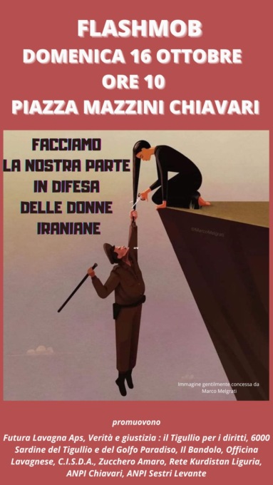 Flash mob a Chiavari in difesa delle donne e di tutti i manifestanti in Iran
