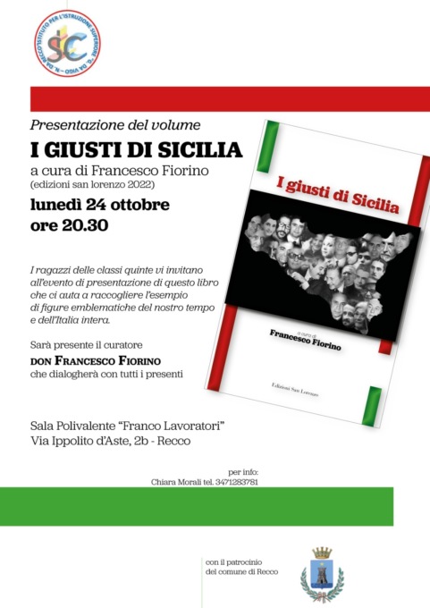 “I giusti di Sicilia”, la presentazione del libro incentrato su 12 figure esemplari