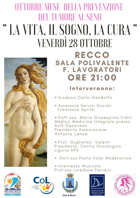 “La vita, il sogno, la cura”, l’incontro a Recco
