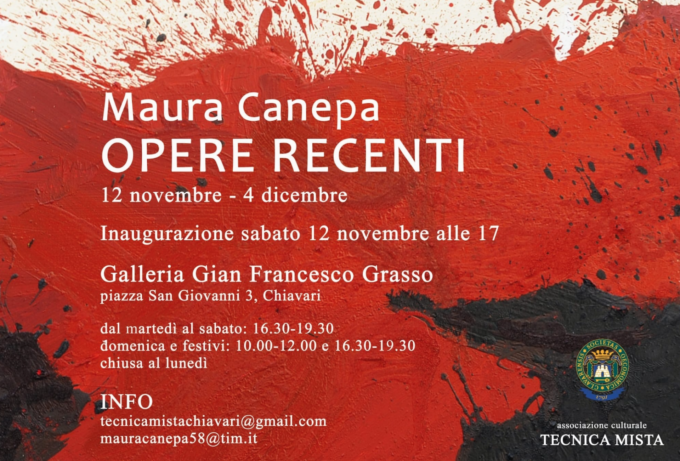 Società Economica di Chiavari, Galleria G.F. Grasso ospita “Maura Canepa, opere recenti”