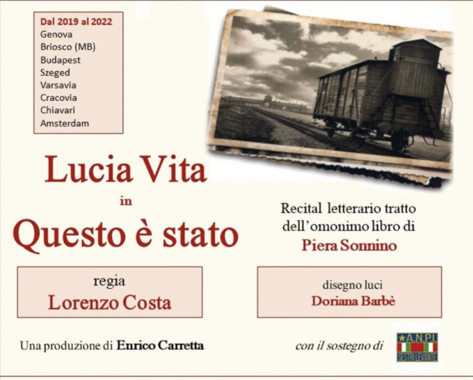 Teatri di Levante:”Questo è stato” in scena a Sestri