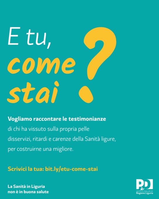 Ecco la campagna del PD che raccoglie testimonianze sulla sanità ligure