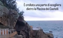 Crolla una parte di scogliera dietro la Piscina dei Castelli