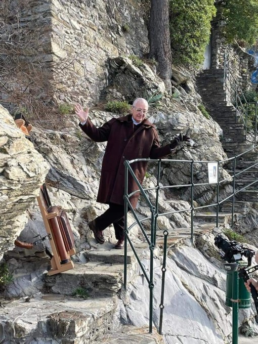 Davide Rampelli a Zoagli per le riprese di “Paesi e paesaggi”