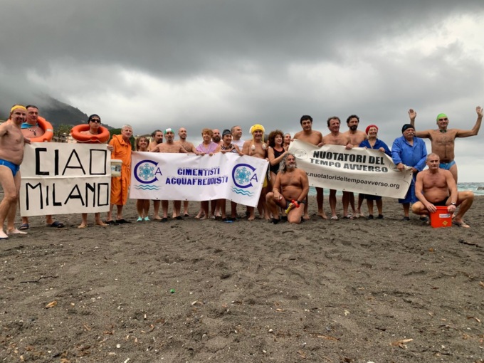 Bogliasco, stamattina il cimento sotto la pioggia