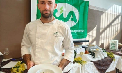 Lo chef Mario Armanino alla finale di Agrichef
