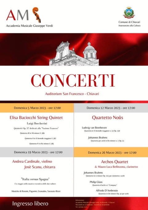 A Chiavari una nuova stagione di concerti con l’Accademia Musicale Giuseppe Verdi