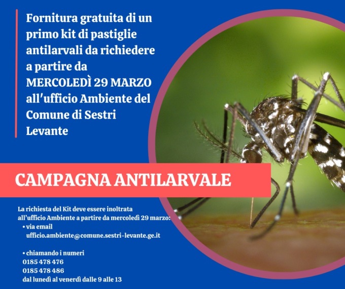 A Sestri Levante si apre la campagna antilarvale delle zanzare