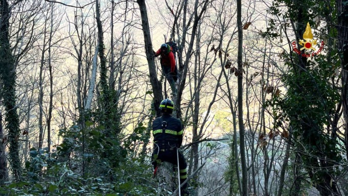 Precipita con il parapendio nei boschi di Vallefredda