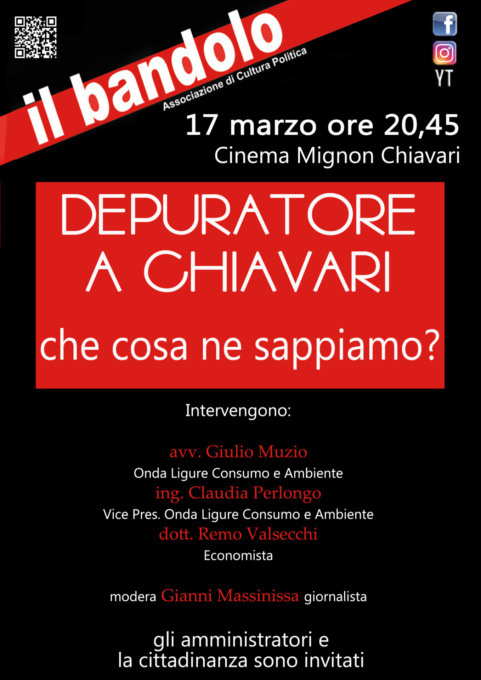 Depuratore a Chiavari, l’incontro promosso da “Il Bandolo”