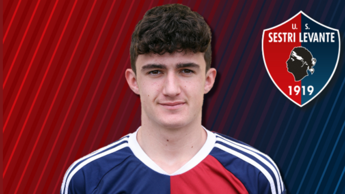 Il calciatore del Sestri Levante Gabriele Parlanti convocato per il Torneo di Viareggio