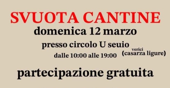 Verici, domenica 12 marzo lo Svuota cantine