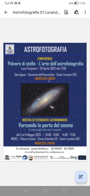 Astrofotografia, le iniziative del Sestante