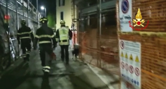 Crollo palazzina a Moneglia, il video