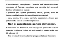 Raccolta di beni e attrezzature per la popolazione alluvionata di Faenza