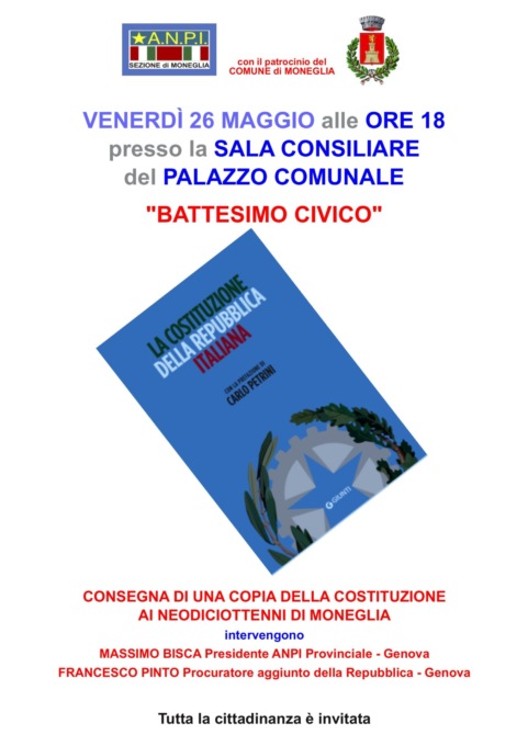 A Moneglia la cerimonia del Battesimo civico