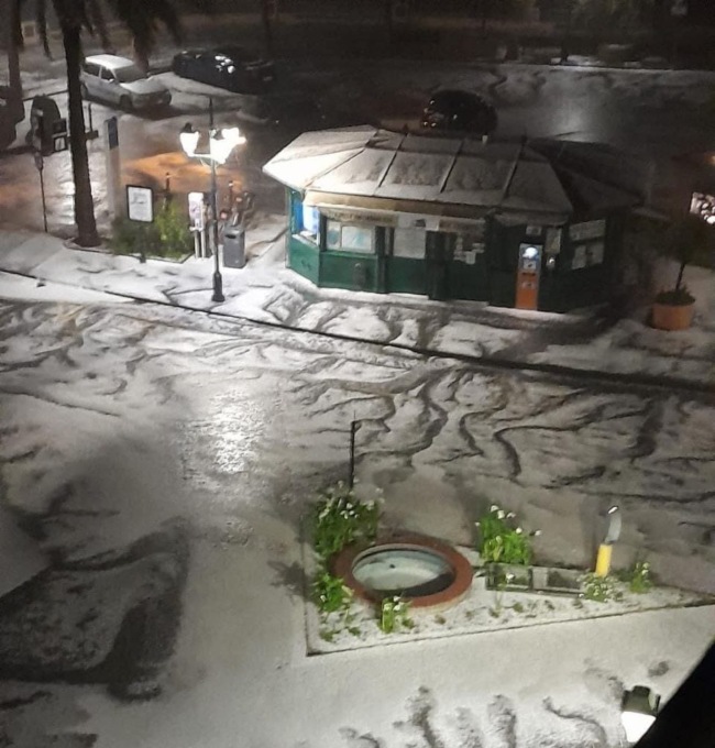 Maltempo, grandine a Santa Margherita Ligure