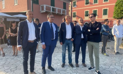 Nuova difesa a mare del litorale di Chiavari, il sopralluogo di Toti e Giampedrone
