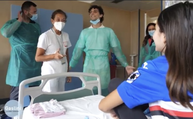 Bresh in visita ai piccoli pazienti del Gaslini