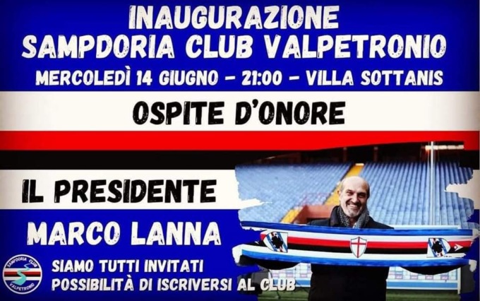 Sampdoria Club Valpetronio, inaugurazione con Marco Lanna