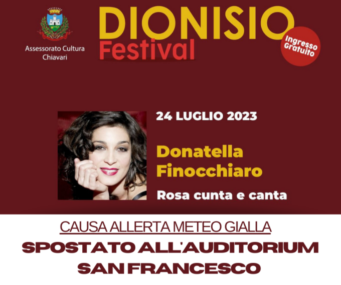 Dionisio Festival, cambio location