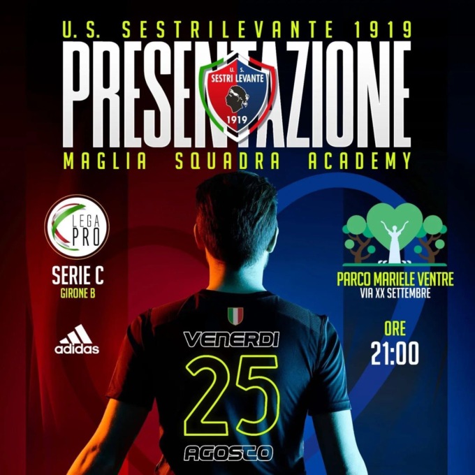 Venerdì 25 agosto il Sestri Levante si presenta alla città